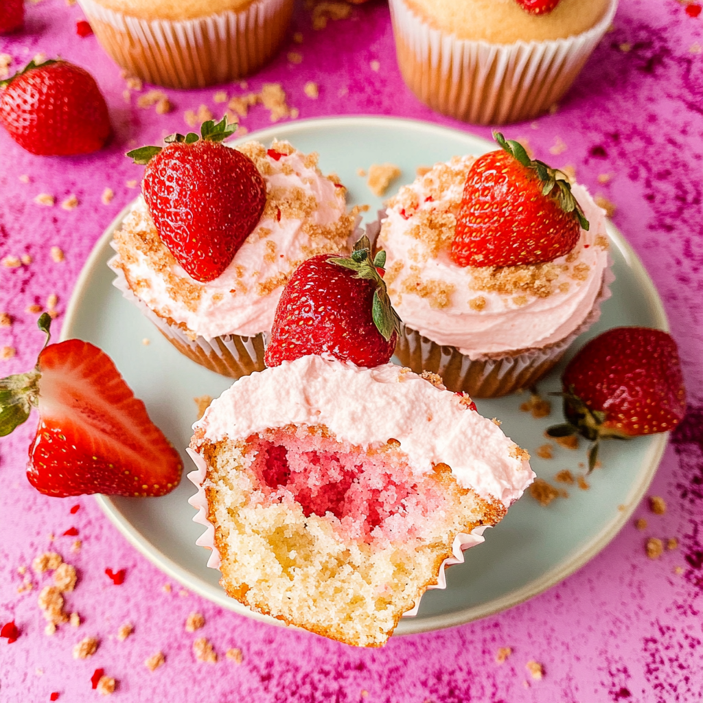 Strawberry Crunch Cupcakes