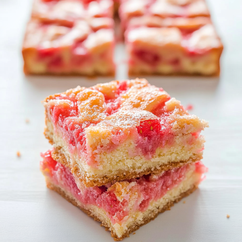 Strawberry White Chocolate Gooey Bars