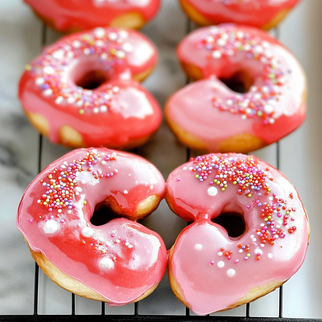 Valentine Pink Donuts with Sprinkles