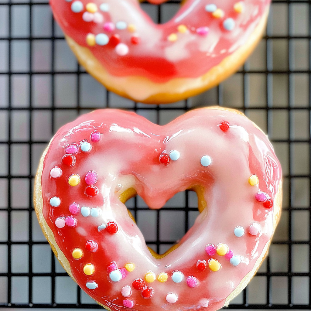 Valentine Pink Donuts with Sprinkles