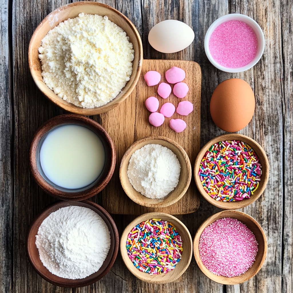 Valentine Pink Donuts with Sprinkles ingredients
