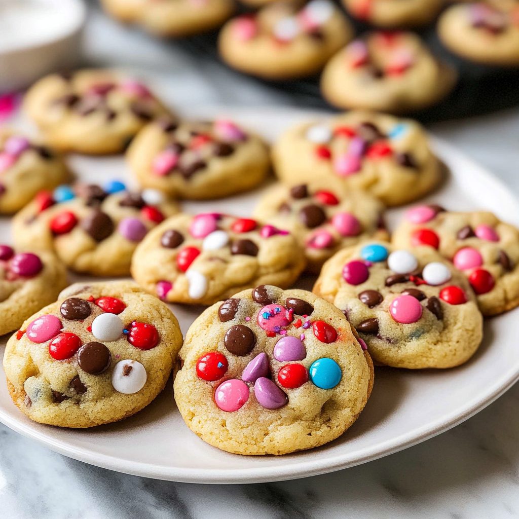 Valentine’s Day M&M Cookies