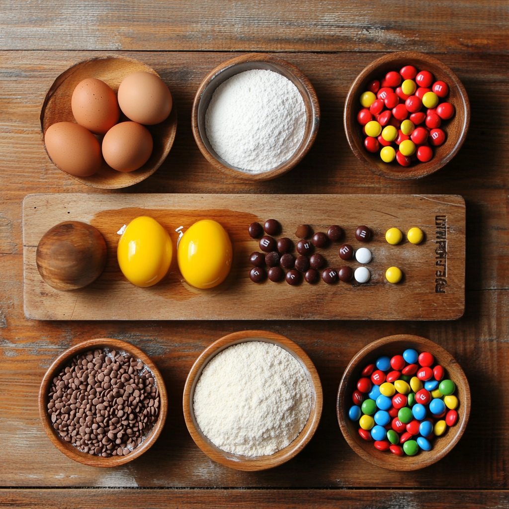 Valentine’s Day M&M Cookies ingredients