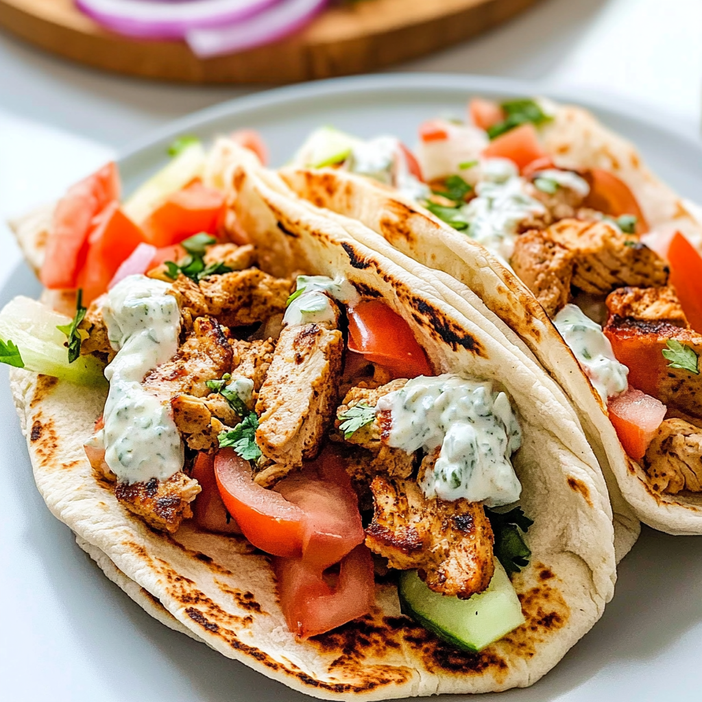 chicken gyros with tzatziki sauce