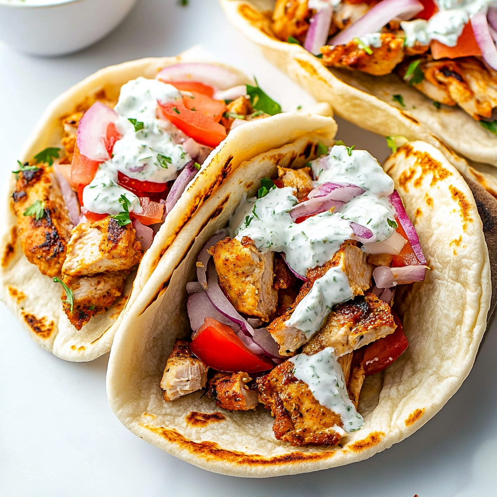 chicken gyros with tzatziki sauce