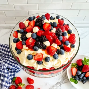 red white and blue cheesecake salad image 1