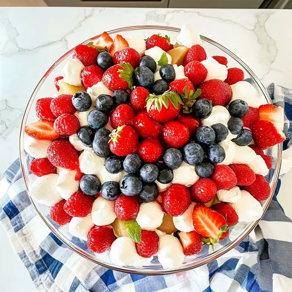 red white and blue cheesecake salad image 1