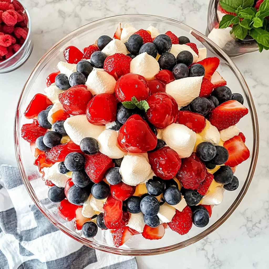 red white and blue cheesecake salad image 5