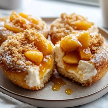 Classic Peach Cobbler Cheesecake Donuts image 1