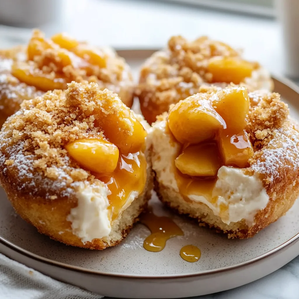 Classic Peach Cobbler Cheesecake Donuts image 1