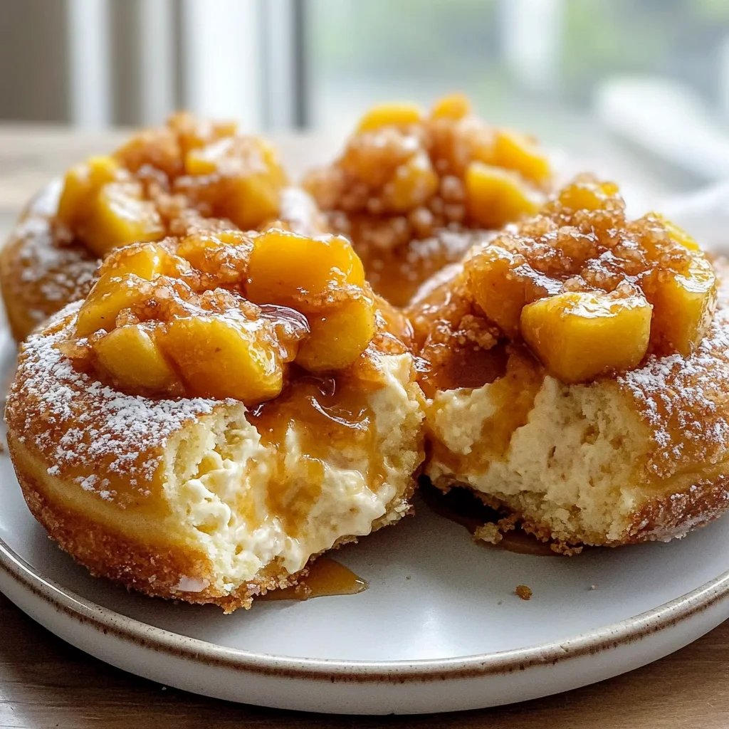 Classic Peach Cobbler Cheesecake Donuts image 5