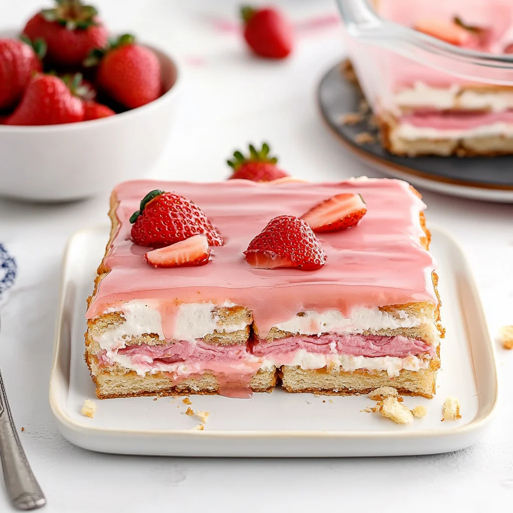 Strawberry Eclair Cake image 5
