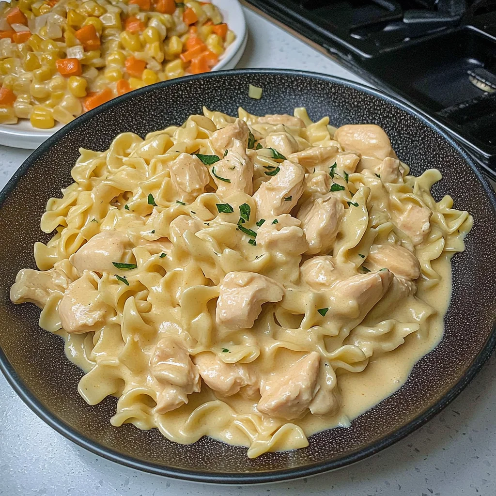 creamy chicken and noodles image 1