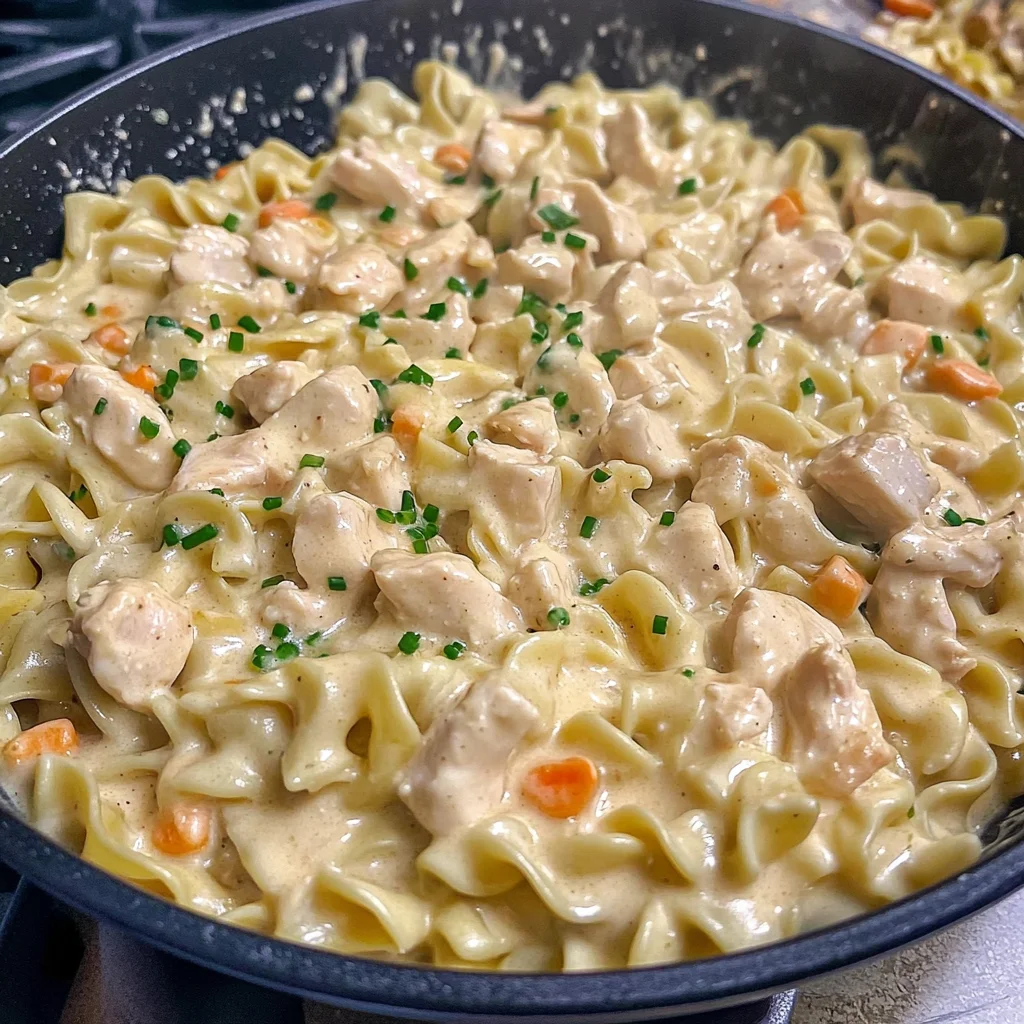 creamy chicken and noodles image 5