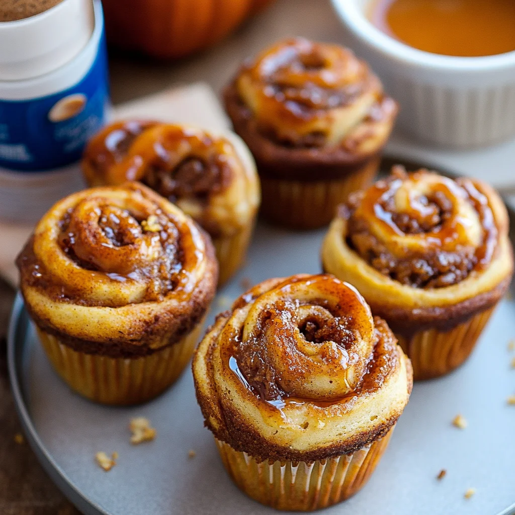 pumpkin cinnamon roll muffins image 1