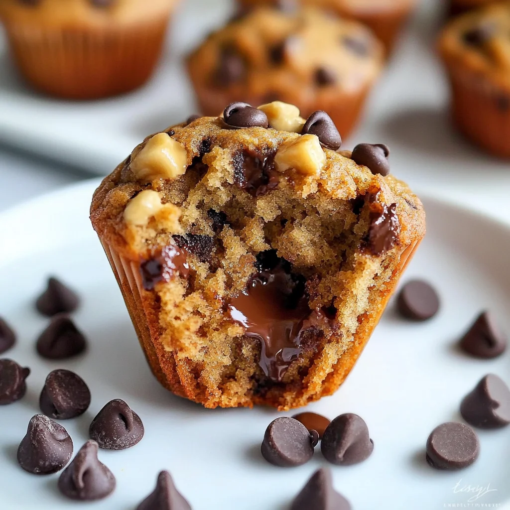 chocolate chip banana bread muffins image 1