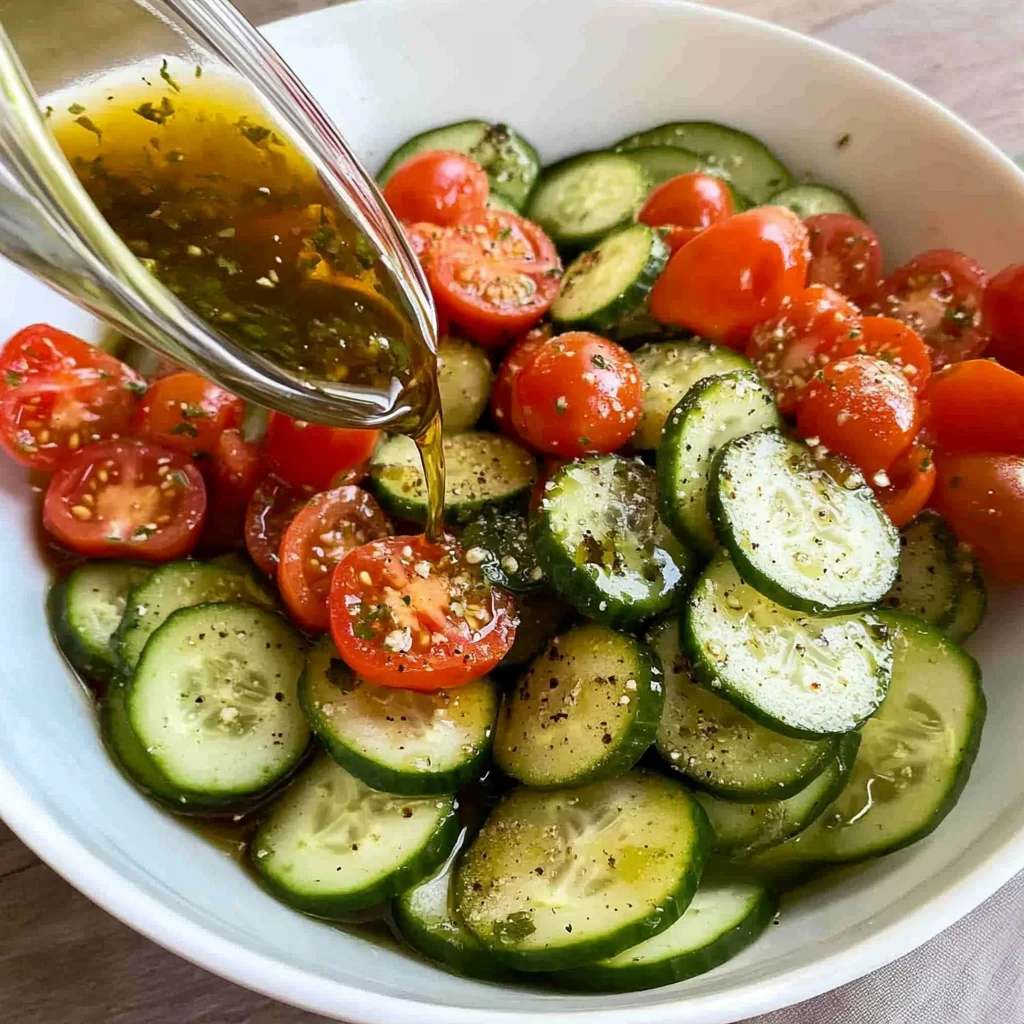 cucumber and tomato salad with vinegar image 5