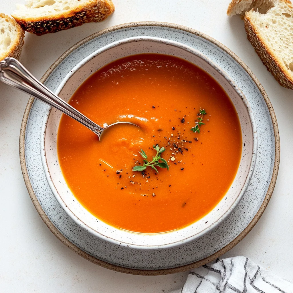 homemade tomato soup with fresh tomatoes image 1