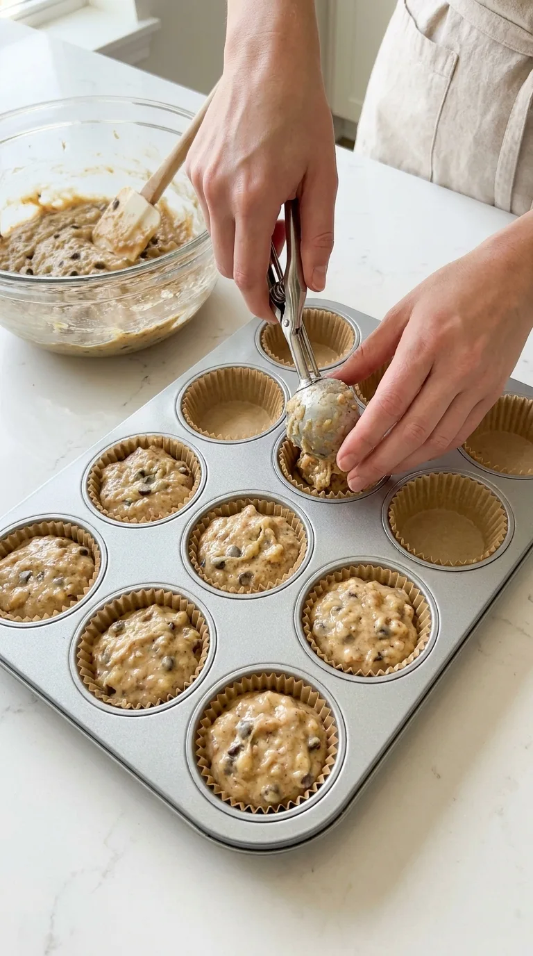 Chocolate Chip Banana Bread Muffins step 5