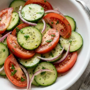 Cucumber and Tomato Salad with Vinegar finished recipe