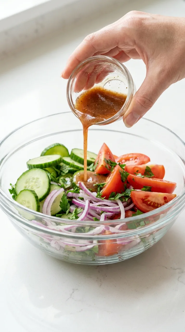 Cucumber and Tomato Salad with Vinegar step 5