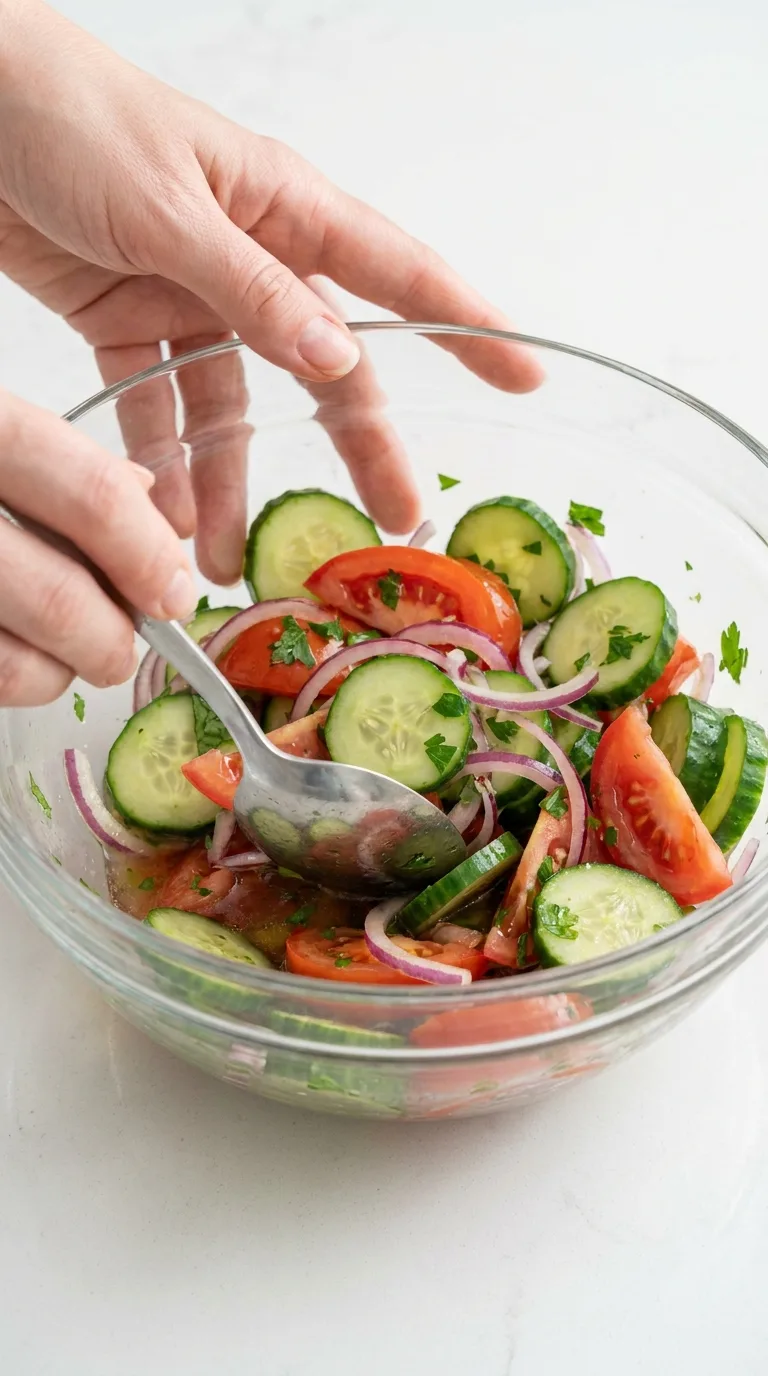 Cucumber and Tomato Salad with Vinegar step 7