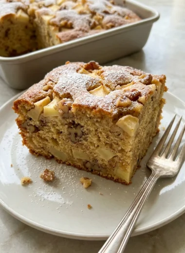 Fresh Apple Cake with Cinnamon and Walnuts finished recipe