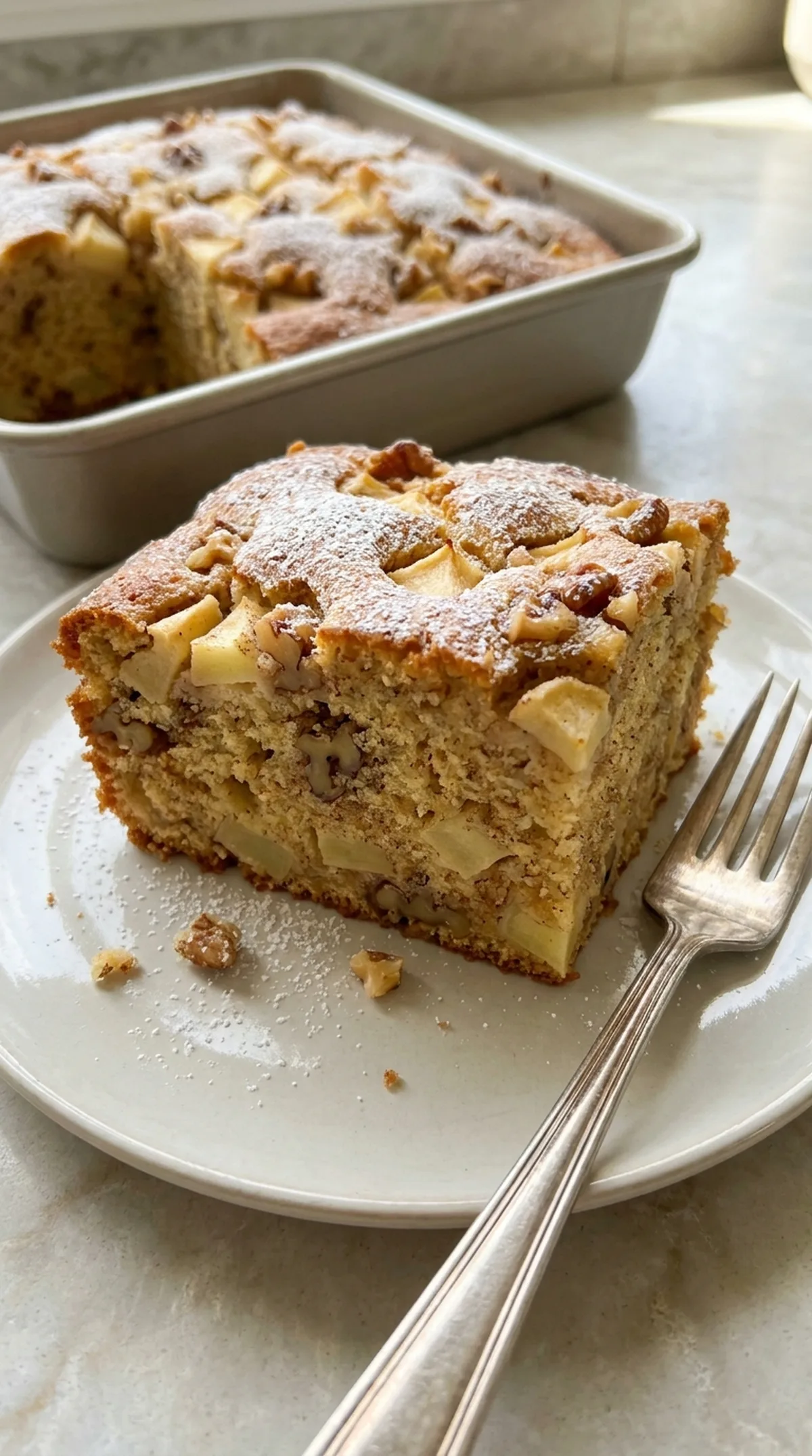 Fresh Apple Cake with Cinnamon and Walnuts finished recipe