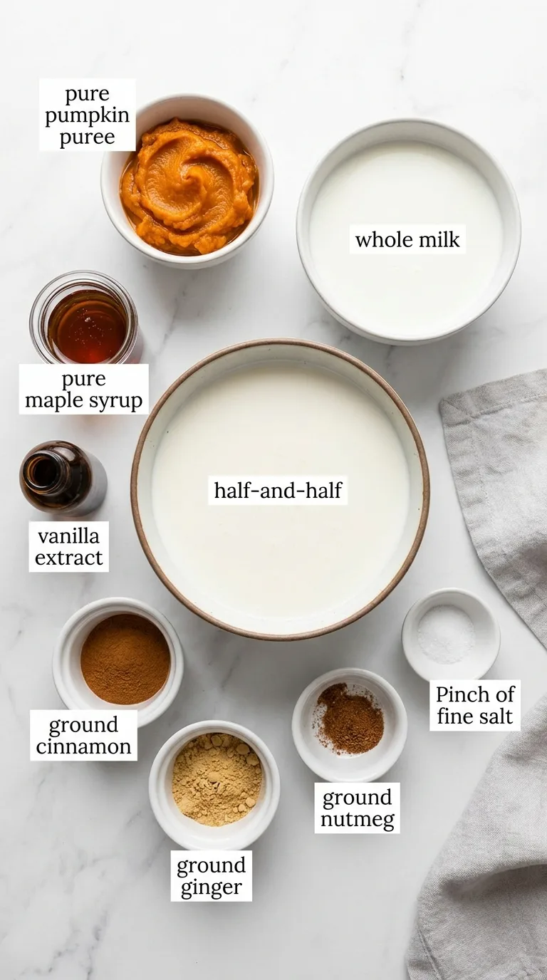 Homemade Pumpkin Spice Creamer ingredients