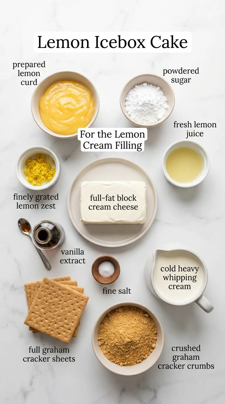 Lemon Icebox Cake ingredients