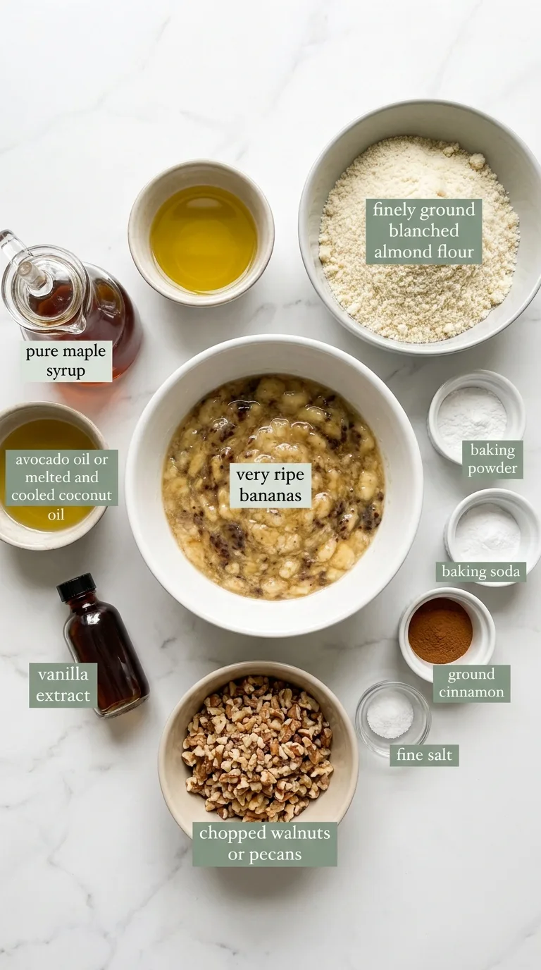 Moist Almond Flour Banana Muffins ingredients