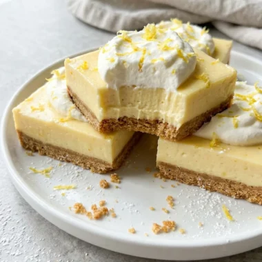 No-Bake Lemon Bars with Graham Cracker Crust finished recipe