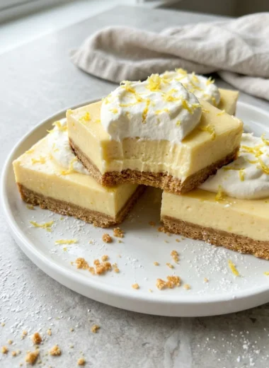 No-Bake Lemon Bars with Graham Cracker Crust finished recipe