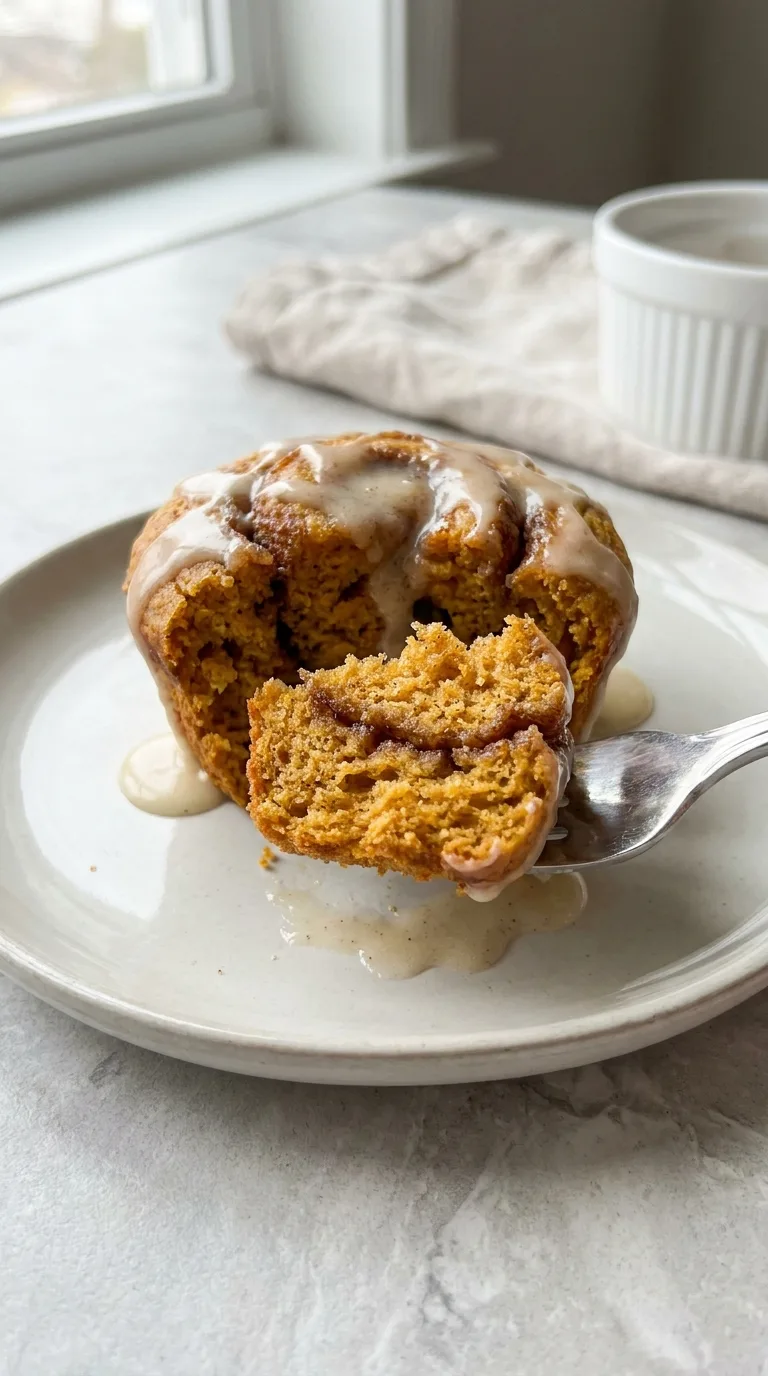 Pumpkin Cinnamon Roll Muffins with Vanilla Glaze step Final