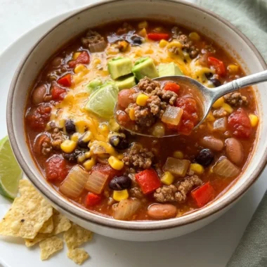 Taco Soup with Ranch Packet finished recipe