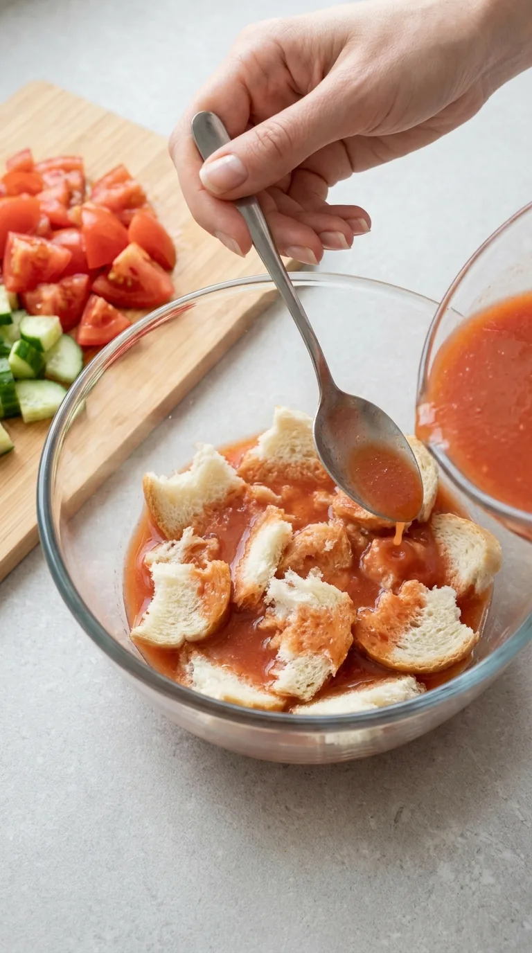 Tomato Cucumber Gazpacho step 1
