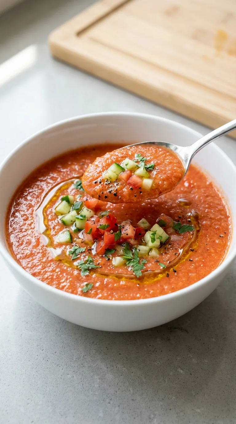 Tomato Cucumber Gazpacho step Final