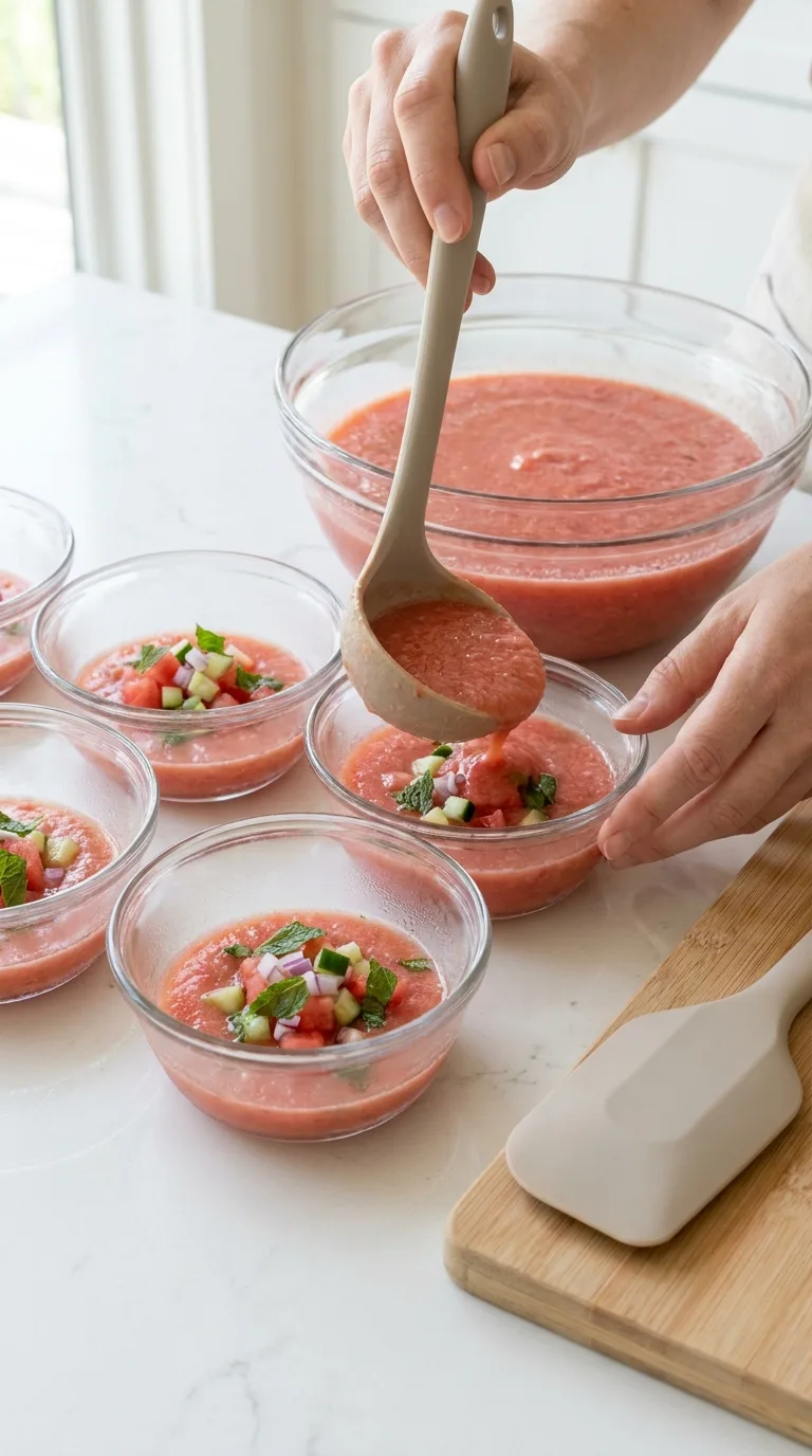 Watermelon Gazpacho with Tomato and Cucumber step 10