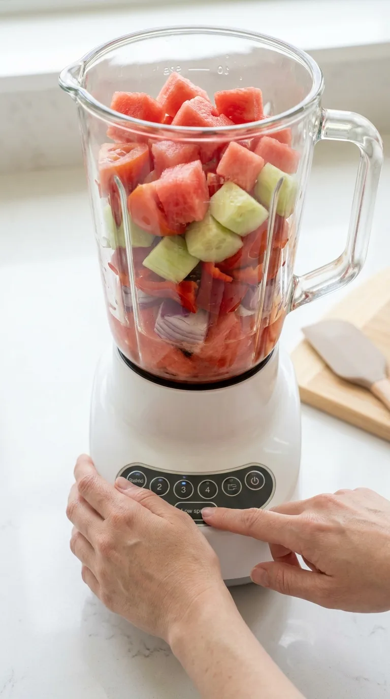 Watermelon Gazpacho with Tomato and Cucumber step 3