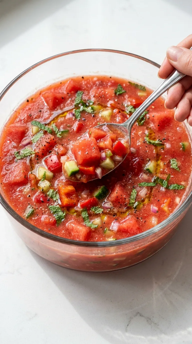 Watermelon Gazpacho with Tomato and Cucumber step Final