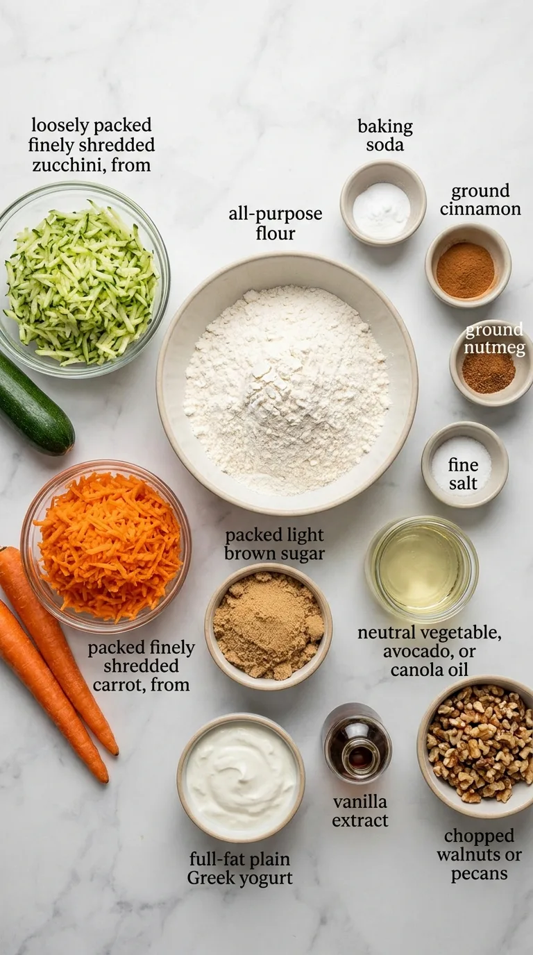 Zucchini Carrot Muffins ingredients