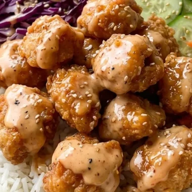 Bang Bang Chicken Bowl finished recipe