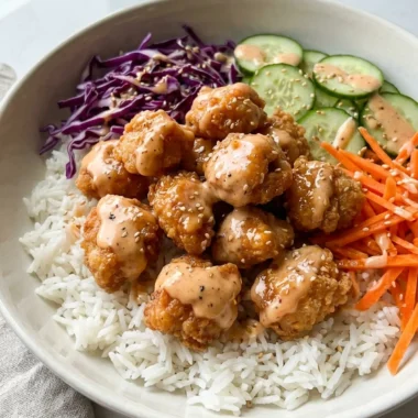 Bang Bang Chicken Bowl finished recipe
