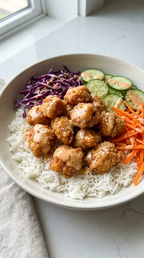 Bang Bang Chicken Bowl full finished recipe