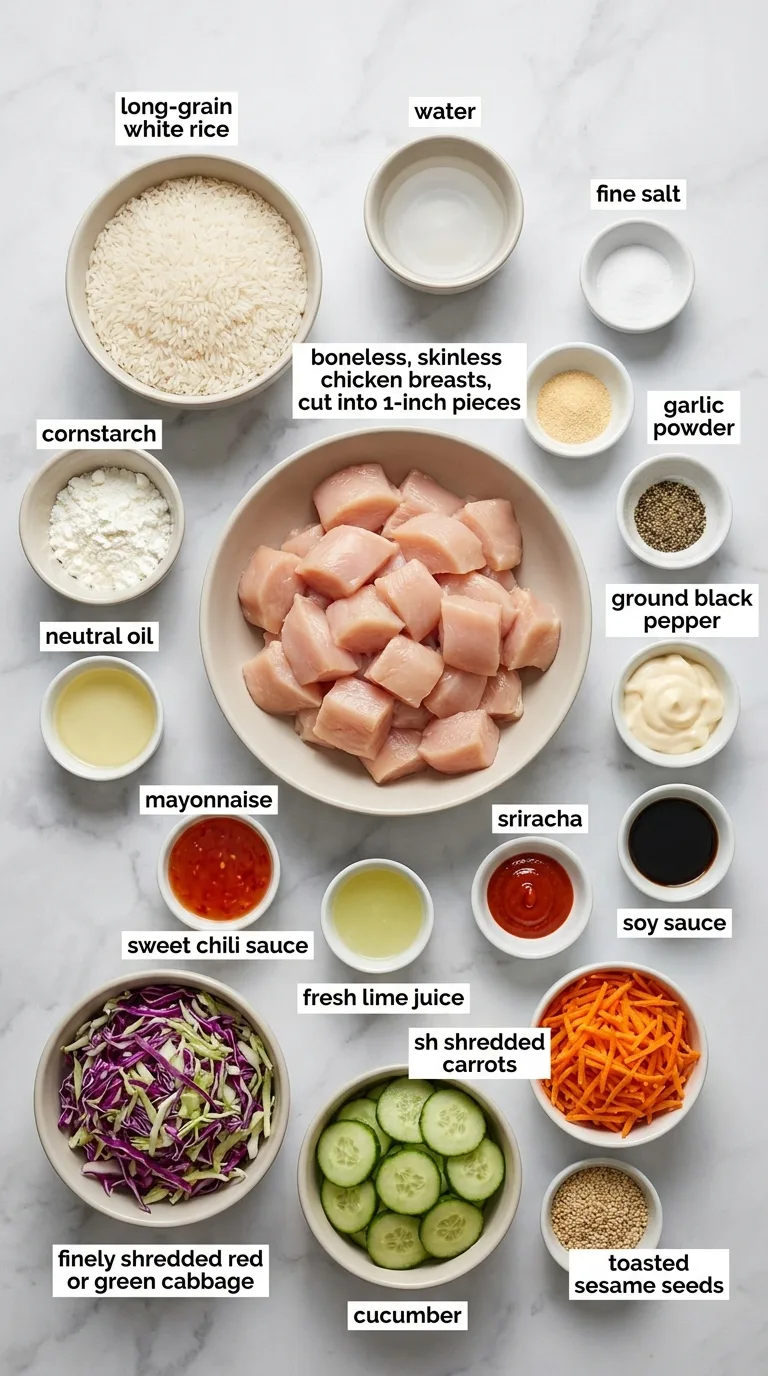 Bang Bang Chicken Bowl ingredients