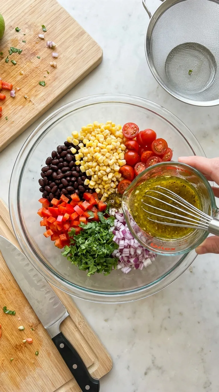 Black Bean Corn Salad - Ingredients Layout