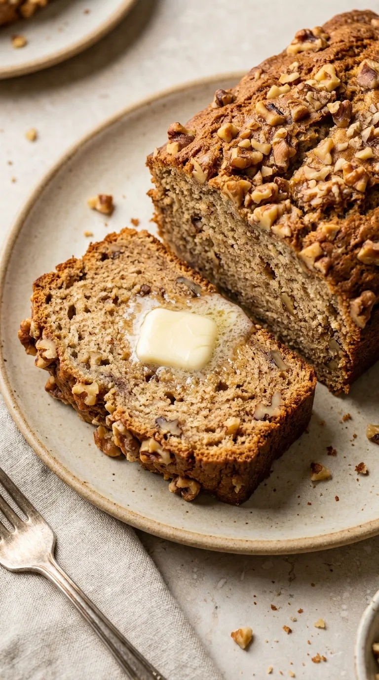 Brown Butter Banana Bread with Toasted Walnuts