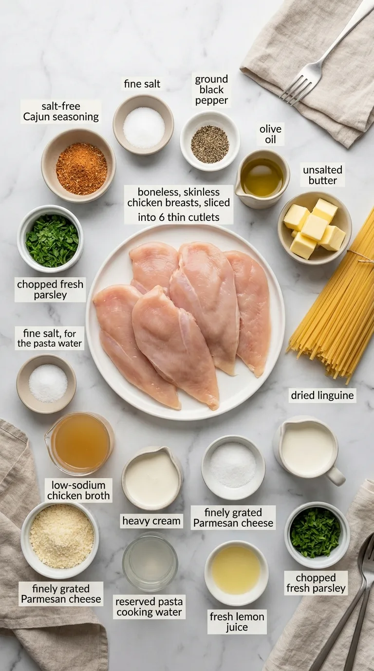Cajun Chicken Over Creamy Parmesan Linguine ingredients