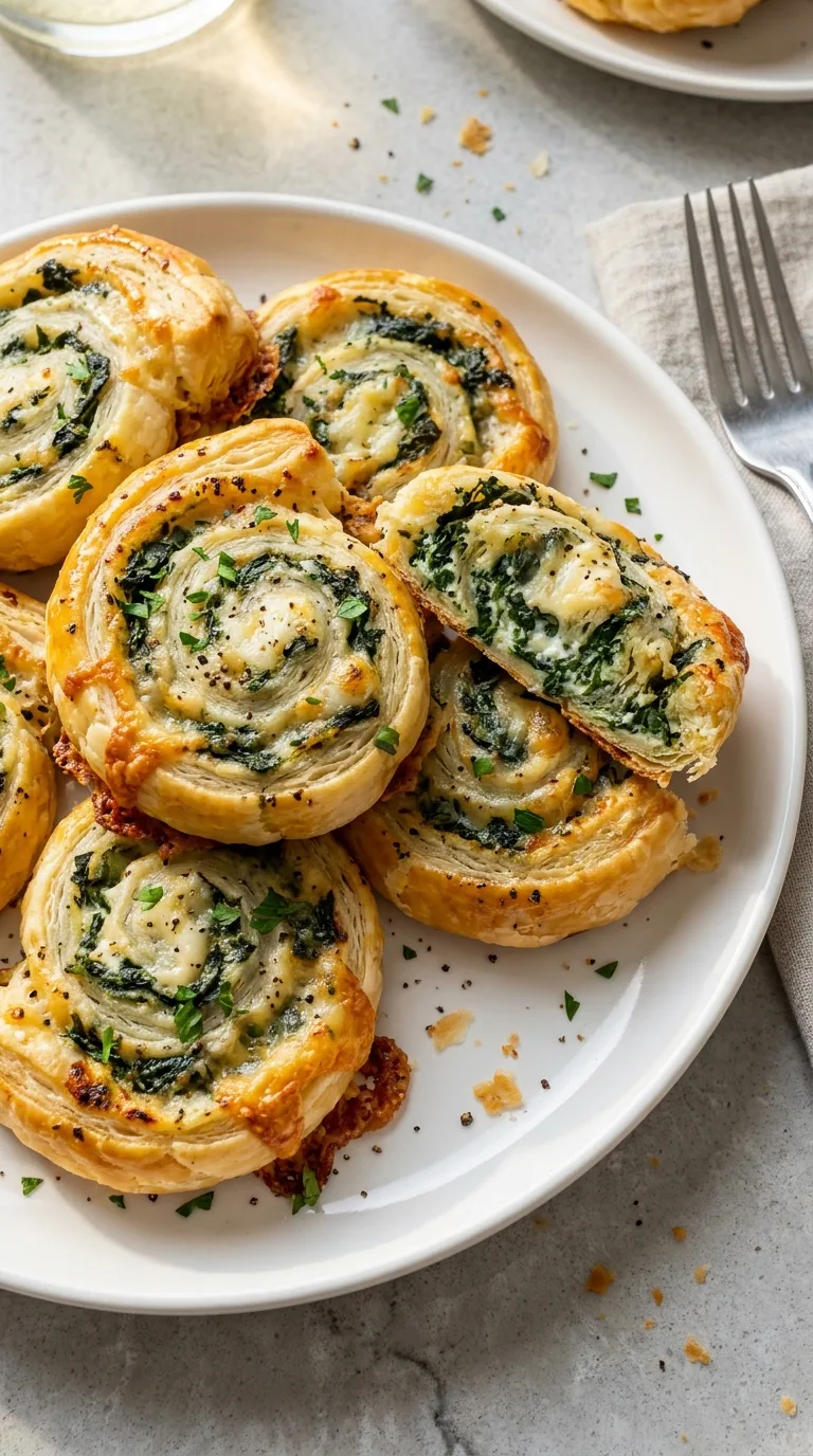 Cheesy Spinach Pinwheels