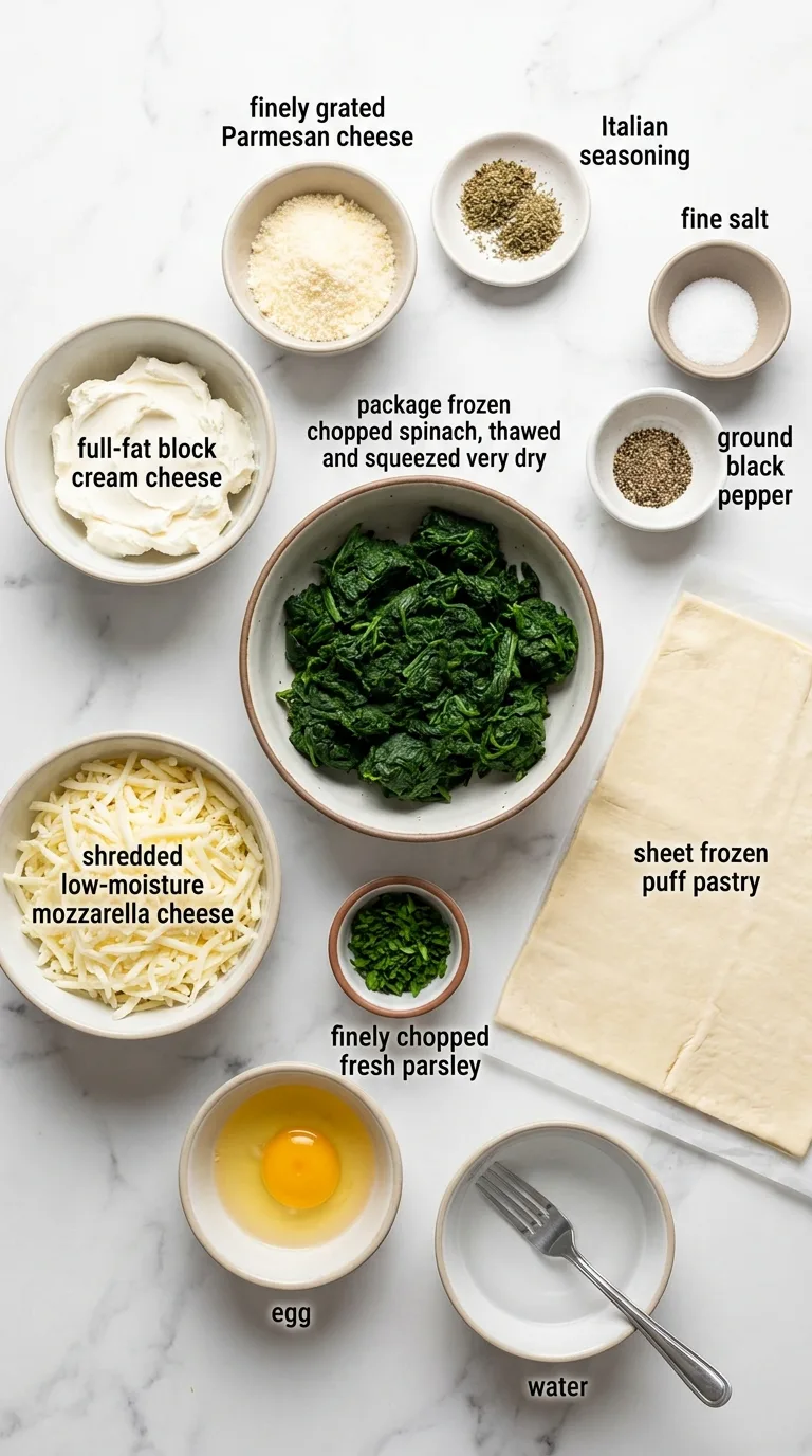 Cheesy Spinach Pinwheels - Preparation Phase